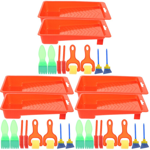 6Sets Kinder Malset Schwammroller Set Farben Kinder 1