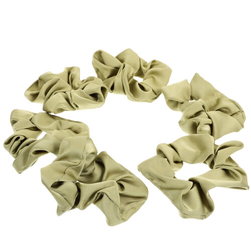 12Stk Weiche Satin Haargummis, Große Elastische Scrunchies Grün 1