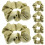 12Stk Weiche Satin Haargummis, Große Elastische Scrunchies Grün 3