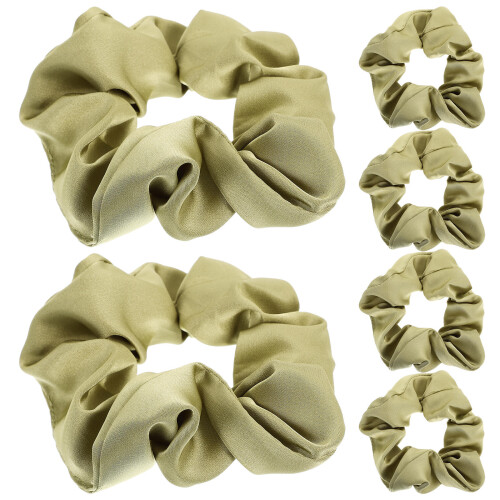 12Stk Weiche Satin Haargummis, Große Elastische Scrunchies Grün 2