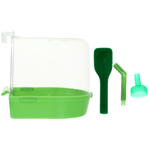 2St Plastic Vogelbad Met Papegaaien En Kanaries