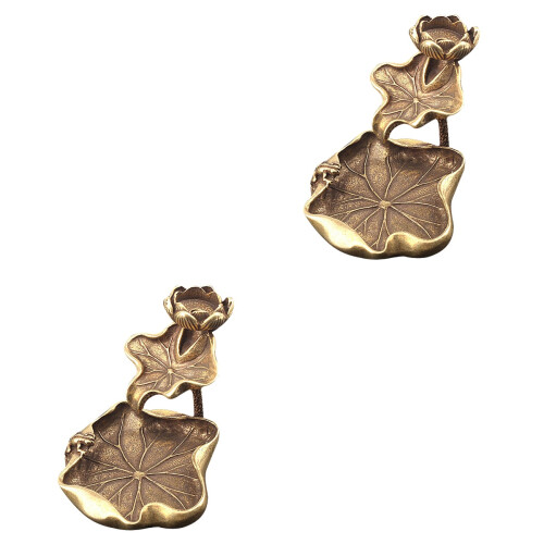 2Stk Lotusförmiger Räucherstäbchen Halter Messing Tischornament 2
