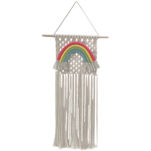 Boho Wandbehang Baumwollfaden Holz Quasten