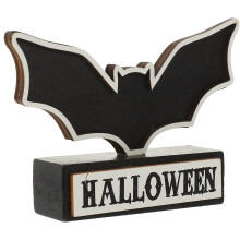 3Stk Halloween Holz Tischschild Fledermaus Partydekor Schwarz