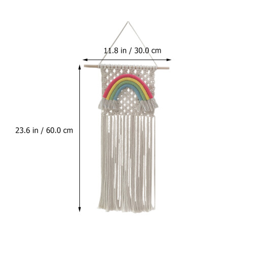 Boho Wandbehang Baumwollfaden Holz Quasten 1