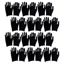 48Paare Arbeitshandschuhe Baumwolle Schwarz Schutz Leichte Handhabung