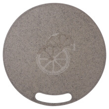 3Stk Küchenbrett Rund Kunststoff Marmor-Design Grau