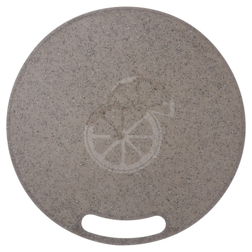 3Stk Küchenbrett Rund Kunststoff Marmor-Design Grau