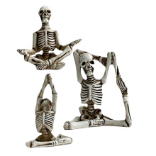 12Stk Resin Skelett Statue Wohnzimmer Tischdekor Yoga Figur Grau