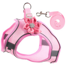 5Sets Robust Leichtes Hundegeschirr Mit Leine in Rosa Design