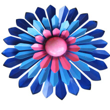 4Stk Metall Blumen Wanddekoration Dunkelblau Für Party Und Zuhause
