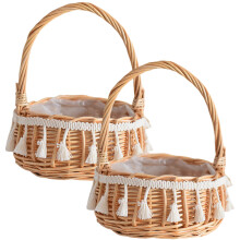 4Stk Khaki Geflochtener Rattan Blumenkorb Für Hochzeit