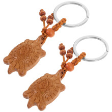 10Stk Holzanhänger Schildkröte Schlüssel- Taschenanhänger