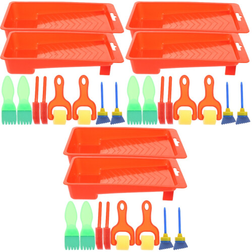 6Sets Malset Kinder Farbe Roller Kinder Kunstset Bunt 2
