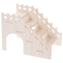 2Stk Hamster Holzleiter Kletterspielzeug Für Kleintiere Beige