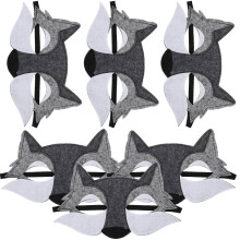 12Stk Tiermaske Wolf Halbgesicht Filz Masken Cosplay Deko