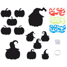 3Sets Glow-in-The-Dark Halloween Dekosticker Schwarz Matte PP