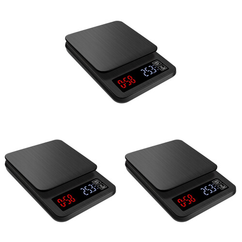 3Stk Präzisions-Kaffeeskala Mit Timer Und LED Display 1