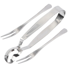 3Sets Hochwertige Escargot Schneckenzangen Silber Für