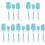 5Sets Mini Silikon Spachtel Set Backen Himmelblau 4