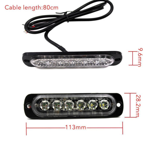 2Stk Notfalllicht Auto Mit 6 Leds 18 Warnblitz Modi Schwarz 1