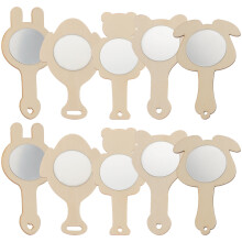 50Stk Blanko Holzhandspiegel Für Kinder DIY Bastelset Zuhause