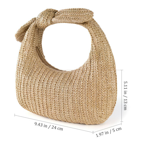 4Stk Große Polyester Strandtaschen Beige Mit Schleife 1