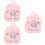 3Stk Rosa Mini Plüsch Rucksack Kinder Schultasche 7