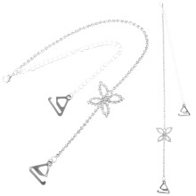 4Paare -Schulterträger Silber Metall