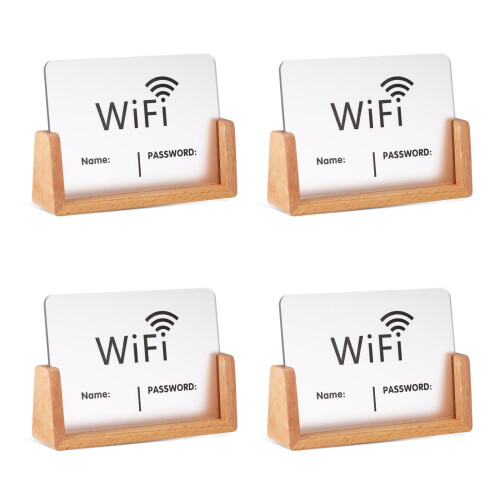 4Ud Señal WiFi Acrílica Para Escritorio Con Base De Madera Multicolor 2