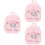 3Stk Rosa Mini Plüsch Rucksack Kinder Schultasche 6