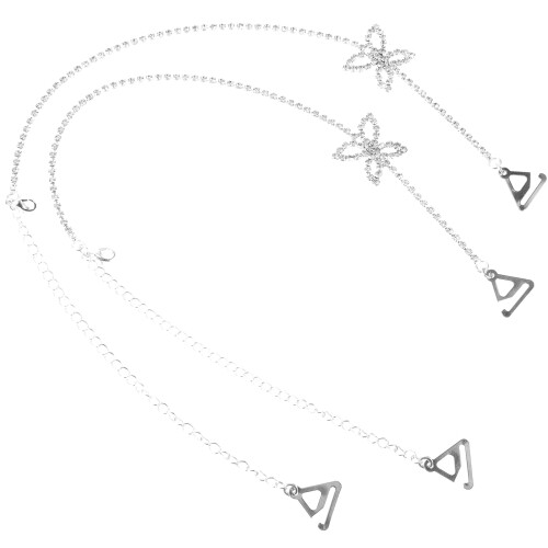 4Paare -Schulterträger Silber Metall 2