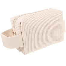 3Stk Große Kapazität Kosmetiktasche Tragbarer Make-Up Organizer Beige
