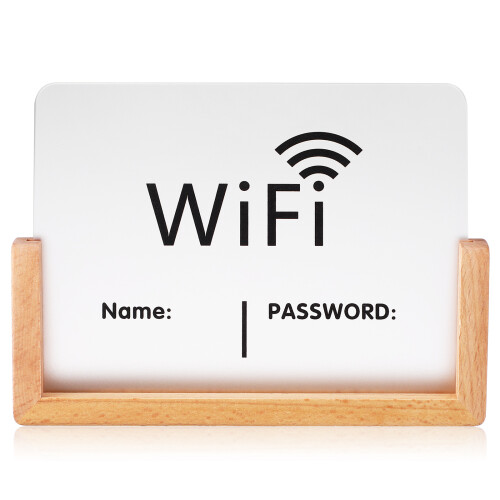 4Ud Señal WiFi Acrílica Para Escritorio Con Base De Madera Multicolor 1