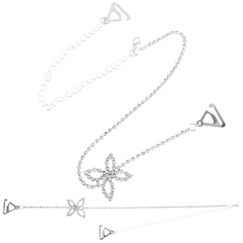 4Paare -Schulterträger Silber Metall 1