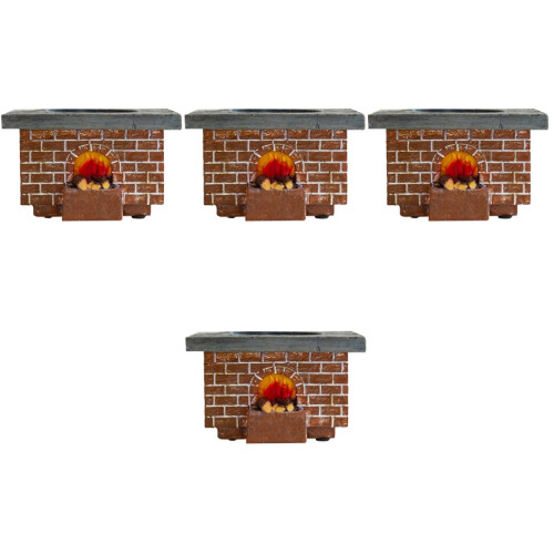 4Stk Retro Harz, Herzförmiger Desktop Pflanzer, Rot 2