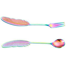 10Stk Besteck Set Gold Dessert- Und Löffel Für