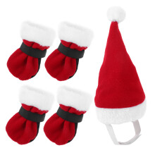 5Sets Weihnachts-Partyset Für Kleintiere Mit Roter Mütze Und