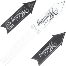 5Sets Hochzeitsschilder Mit PP Wegweiser Für Draußen