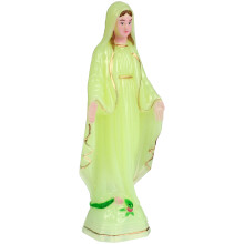 2Stk Mutter Maria Statue Kunststoff Gelb Religiöse Figur Kirche