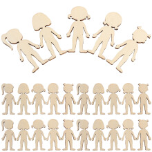 250Stk Mädchenform Holzscheiben Beige DIY Bastelset Für Kinder