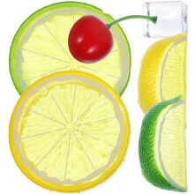 5Sets Künstliche Obstdeko Cherry Zitronenscheiben Zitronenblöcke PVC