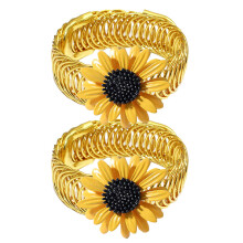 4Stk Vorhangklemmen Metall Sonnenblumen Design Gelb Für Heimdekoration