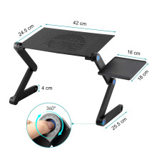 Draagbare, verstelbare aluminium laptopstandaard, ergonomische, geventileerde tafelstandaard voor diverse toepassingen, opvouwbaar en gemakkelijk mee