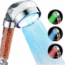 High Pressure Shower Head with Smart LED Display, Filtered LED Shower Head with Color Changing Lights and Water Saving Spray Technology, ABS
