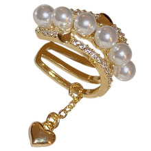 5Stk Damen Ohrclips Kupferlegierung Perlen Ohrschmuck Elegant