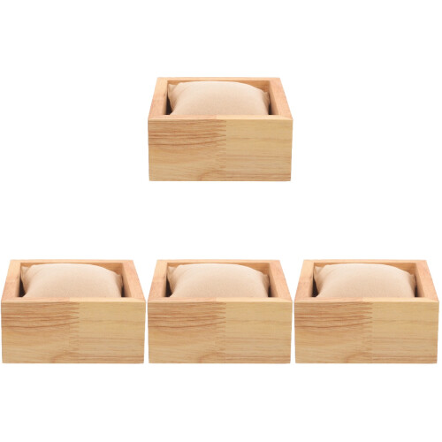 4Stk - Schmuckkasten Massivem Holz Mit Samtfutter 2