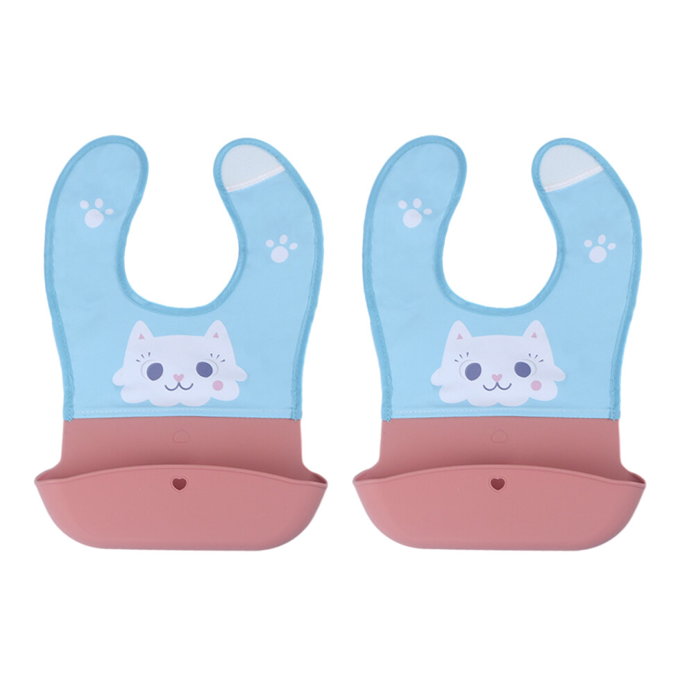 Grease-resistant Bibs, Food-Grade Silicone Bib, Waterproof Baby Bibs For Mealtime And Painting (Reusable Silicone Bibs, Folds To A Small Size)