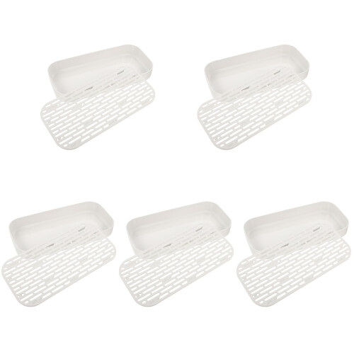 5Ud Doble Capa Blanca Para Platos Y Utensilios 1