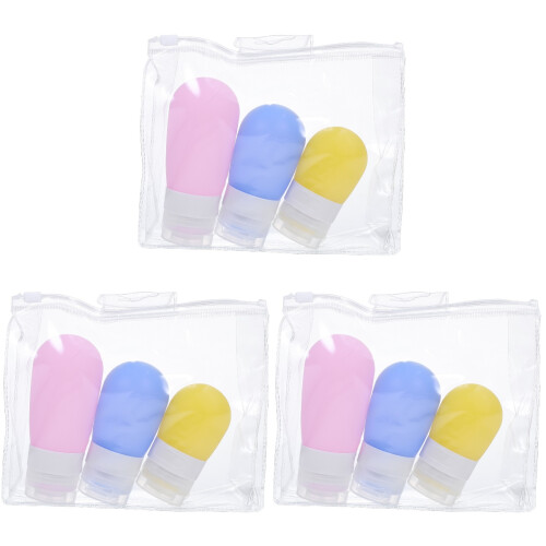 3Sets Leichte Reise Lotion Dispenser Squeezable Shampoo Container 1
